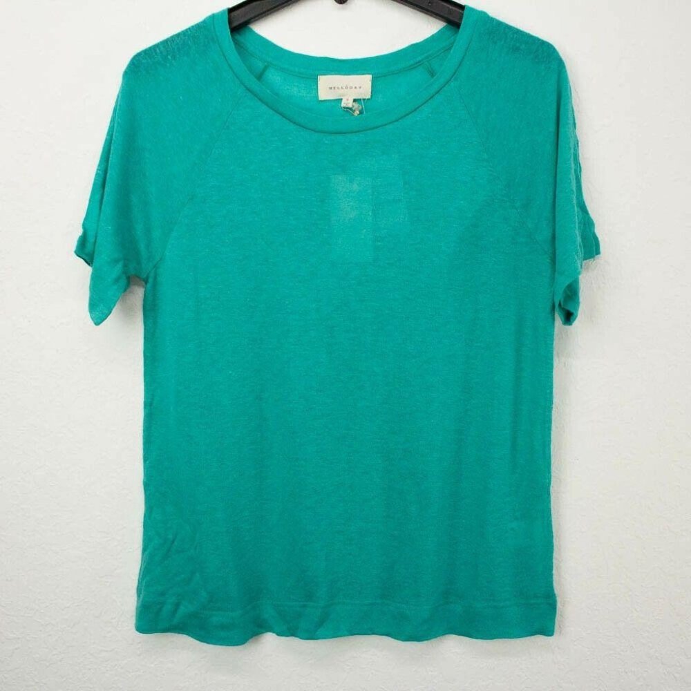 Melloday Small Raglan Crew Neck T-Shirt Blue